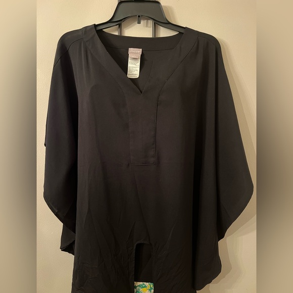 Chico’s size 3 black tie front top - Picture 4 of 4